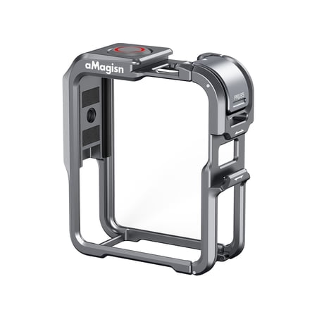 Metal Camera Cage Frame Compatible with DJI Osmo Nano Action Camera, Quick Release Mount with 1/4" Thread and Cold Shoe Interface