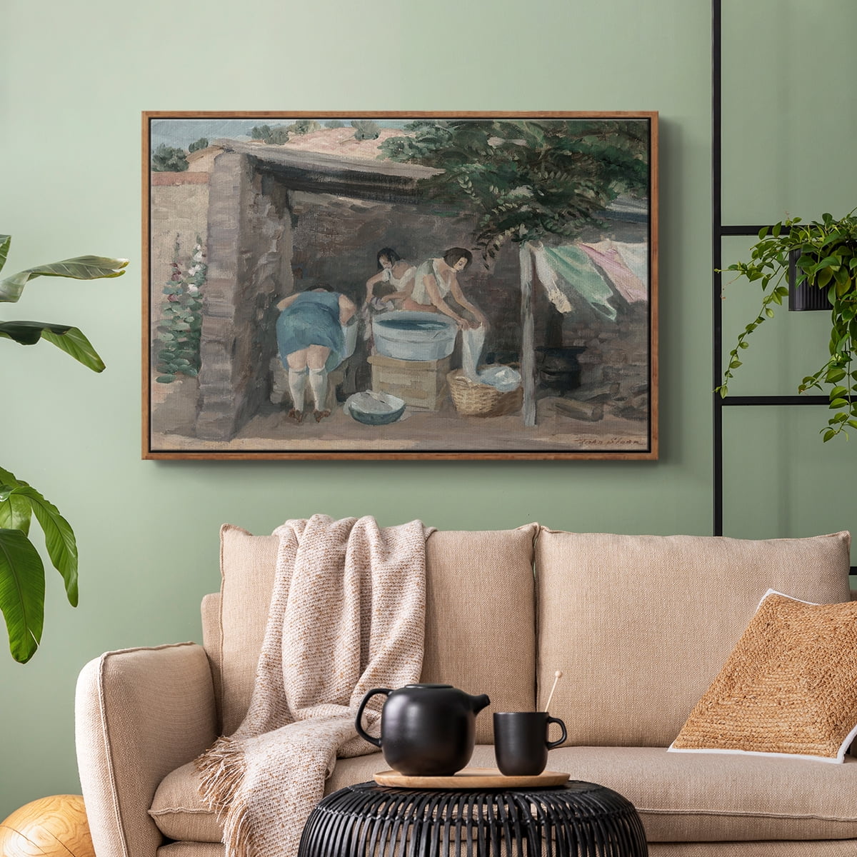 Vintage Landscape-CCCLIX By Wexford Home Framed in Walnut Wood Gallery Wrapped Canvas 17 in. x 25 in.