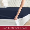 thumbnail image 4 of Mellanni Extra Deep Pocket Fitted Sheet up to 21", Microfiber, 1 Piece King, Navy Blue, 4 of 7