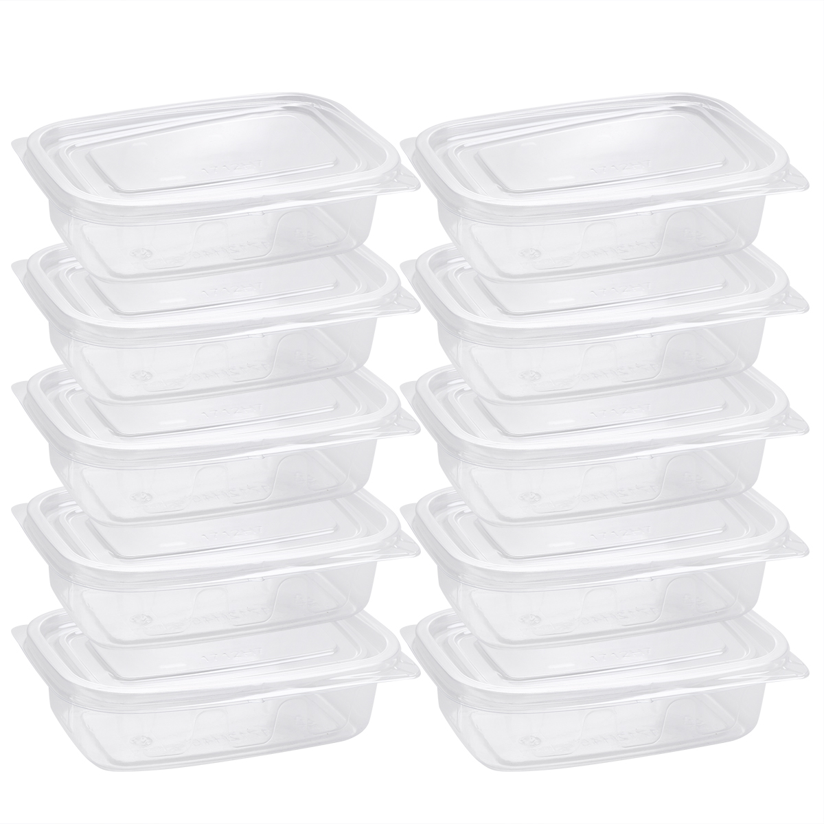 30pcs Disposable Plastic Boxes with Cover Portable Fruits Case Oneoff