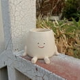 thumbnail image 3 of Maceta con Cara Sonriente, Maceta Divertida para Plantas de Interior y Exterior, Macetas con Cabeza , Maceta Decorativa con Cara Única A, 3 of 5