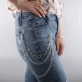 thumbnail image 2 of Multi-layer Belt Waist Chain Men Women Punk Hip Hop Pants Keychain (Silver), 2 of 6