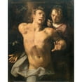 thumbnail image 2 of Cornelis Cornelisz Van Haarlem 20x24 Black Ornate Framed Double Matted Museum Art Print Titled: The Flaying of Marsyas, 2 of 5