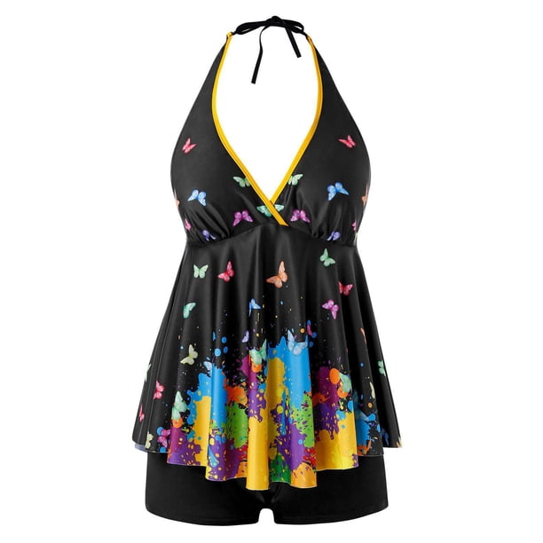 Tankini Talla Extra Estampado Salpicadura Pintura Rosegal Camisetas tallas grandes