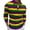 Yellow, variant on Mens Casual Fashion Color Matching Striped Shirt Base Carnival Digital Print Button Casual Lapel Long Sleeve T Shirt