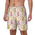 thumbnail image 2 of Uemuo Yellow Pueple Rabbit Pattern Mens Swim Trunks Quick Dry Board Shorts with Mesh Lining, Stretch Beach Shorts Quick Dry No-Chafing Board Shorts-XX-Large, 2 of 9