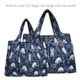 thumbnail image 3 of Wrapables Large & Small Foldable Tote Nylon Reusable Grocery Bags, Set of 2, Sloths, 3 of 5