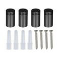 thumbnail image 1 of 4 Pcs 0.51" x 0.8" Tornillos de soporte de aleación de aluminio Kit de hardware de montaje de letreros de pared con 4 tornillos para colgar letreros de acrílico y vidrio, negro, 1 of 6