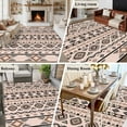 thumbnail image 5 of Large Area Rugs for Living Room Bedroom, Red Black Boho 5'x8' Rug Washable Carpet Runner Indoor Outdoor, Vintage Ethnic Tribe Abstract Art Non Slip Floor Mats Rug for Kitchen, Bathroom, 5 of 8