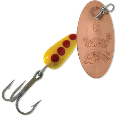 Panther Martin Classic Fishing Lure Copper Blade Yellow & Red Dots 1/16 Oz. 2 PMCB-CY