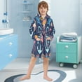 thumbnail image 5 of FORMRS Niños Bathrobe Unisex Hooded Robe Soft Plush Pajamas Sleepwear, Size 2-3T, Blue Anchor, 5 of 7