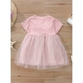 thumbnail image 3 of Bagilaanoe Baby Girl Party Dress Ruffle Short Sleeve A-line Princess Dresses 6M 9M 12M 18M 24M 2T Toddler Summer Patchwork Tulle Skirt, 3 of 9