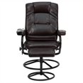 thumbnail image 1 of Flash Furniture Massaging Recliner and Ottoman in Brown with Base, 1 of 4