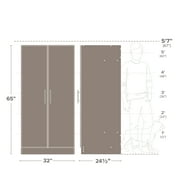 Prepac Elite 32 Wardrobe Cabinet, Espresso