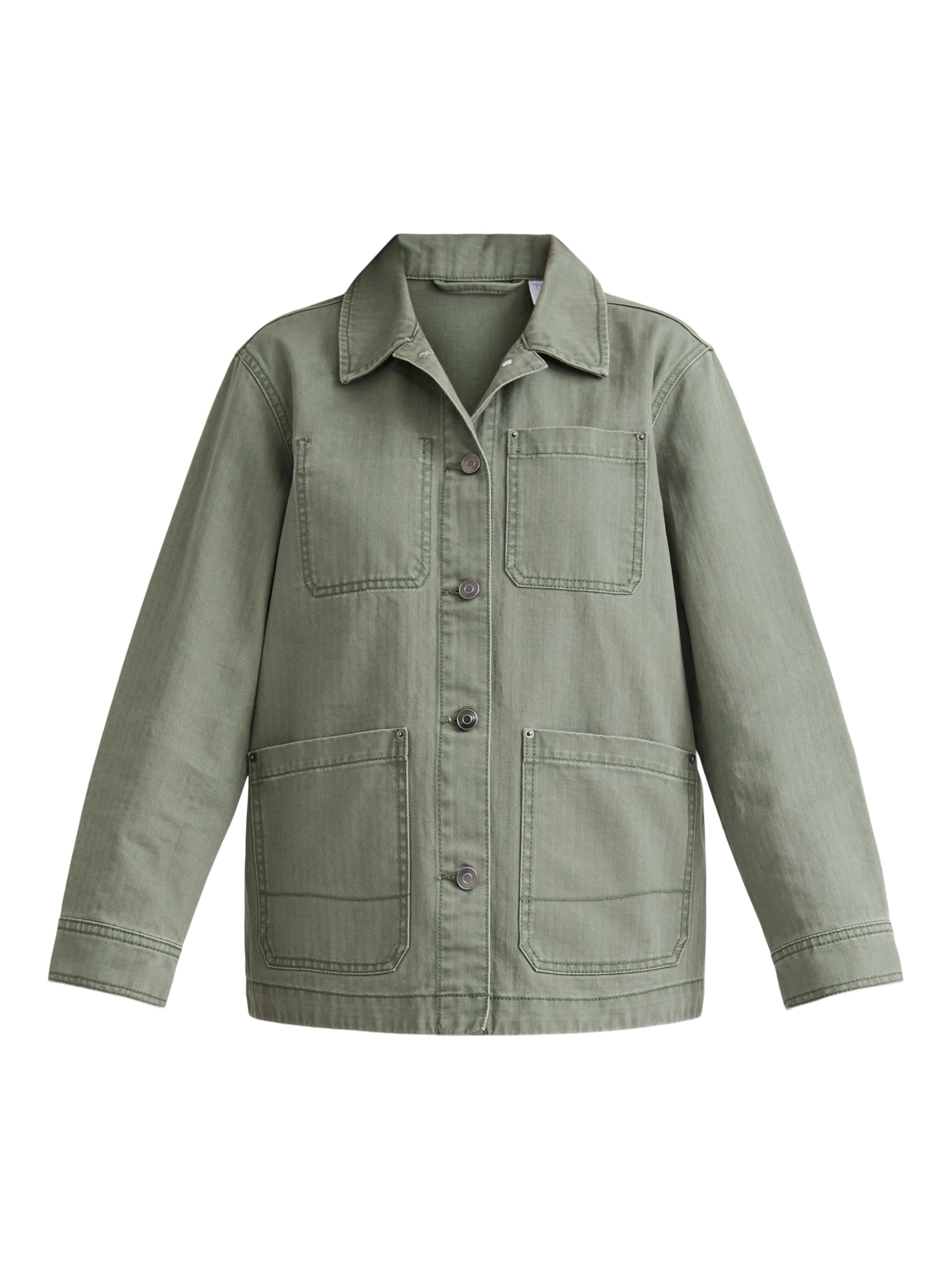 Time and Tru Women's and Women’s Plus Denim Utility Jacket, Sizes XS-4X