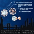 thumbnail image 2 of Gem Stone King 18K Rose Gold Plated Silver Sky Blue Aquamarine  Earrings with Jackets for Women | 1.50 Cttw | Gemstone March Birthstone | Round 6MM, 2 of 6