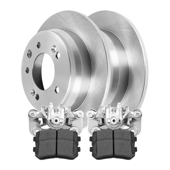 AutoShack Rear Brake Rotors Ceramic Brake Pads Calipers | Replacement for 2010-2015 Hyundai Tucson 2011-2016 Kia Sportage 2.0L 2.4L FWD | 8-PC Brake Kit