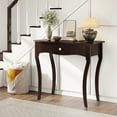 thumbnail image 4 of Gymax Console Table w/ Drawer Solid Wood Frame Metal Drawer Guide Rails for Entrance, 4 of 10