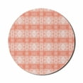 thumbnail image 1 of Abstract Mouse Pad for Computers, Monochromatic Hand Paint Look Pattern of Quirky Motifs Scandinavian Inspired, Round Non-Slip Thick Rubber Modern Mousepad, 8" Round, Salmon and White, by Ambesonne, 1 of 2