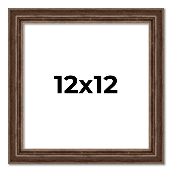 12x12 Frame Brown Distressed Barnwood Picture Frame | Rustic Farmhouse Photo Frame Includes UV