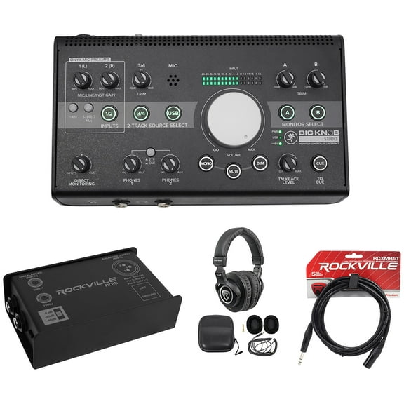 Mackie Big Knob Studio   Plus 4x3 Monitor Controller Interface DI Box Headphones