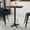 Mahogany, variant on BizChair 24'' x 30'' Rectangular Black Laminate Table Top with 22'' x 22'' Bar Height Table Base and Foot Ring
