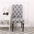 thumbnail image 2 of Dining Chair Cover Set Stretch Spandex Short Dining Chair Slipcovers Removable Washable Decorative Chair Protector Seat Covers for Dining Room Home Wedding Banquet Party Decor (Gray+White, 2 Pack), 2 of 8