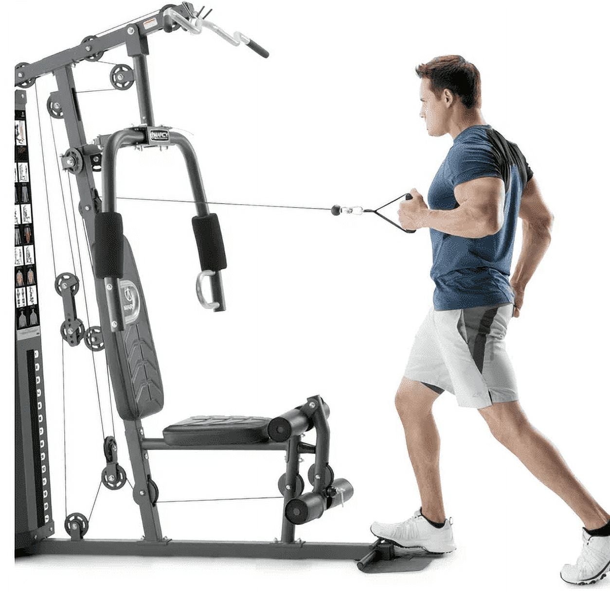Marcy 150lb Stack Home Gym Station, Strength Training Exercises for Total Body (MWM-4965)