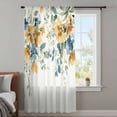thumbnail image 4 of Blue Yellow Spring Floral Sheer Curtains 63 Inches Long, Botanical Summer Light Filering Curtains, Breathable Simi Curtain Privacy Drapes for Living Room Bedroom Lightweight Window Treatment, 4 of 9