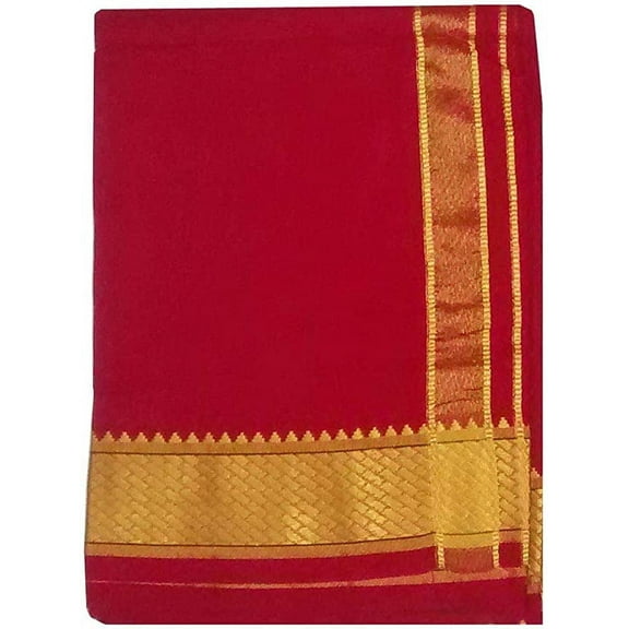 Stylesindia Cotton Single Layer Colored Dhoti 1.8 Meters Length Lungi Sarong with Resham Designer Border Dhotis (Grey-White Border)