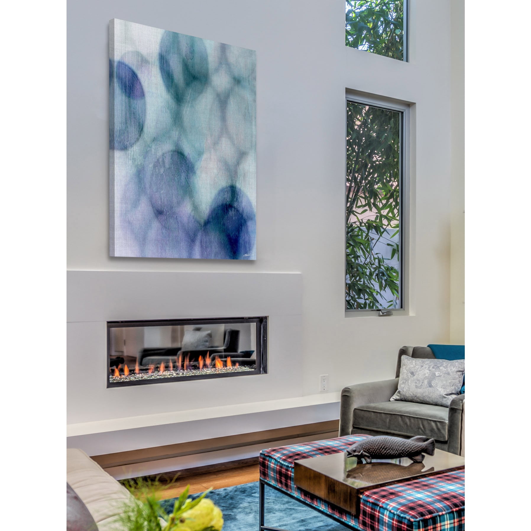 Marmont Hill "Moody Blue I" Painting Print on Wrapped Canvas