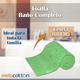 thumbnail image 3 of Toalla Baño Completo colores varios, 150x80cm - 620gr Suave Y Absorbente- Cenefa Bordada - VERDE 3, 3 of 5