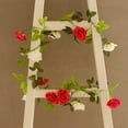 thumbnail image 6 of Efavormart 2 Pack Red Ivory Artificial Silk Mini Rose Vines Hanging Flower Garland with 26 Flower Heads - 7ft, 6 of 6