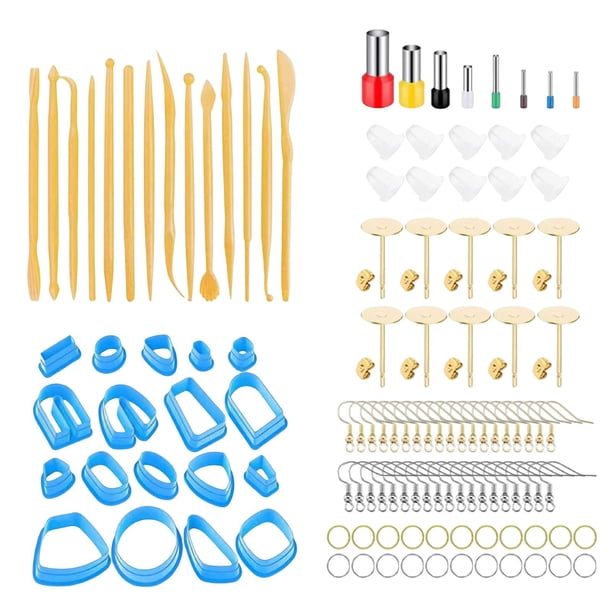 Kit de 118 cortadores de arcilla polimérica para hacer aretes, corte de aretes colgantes DIY Azul