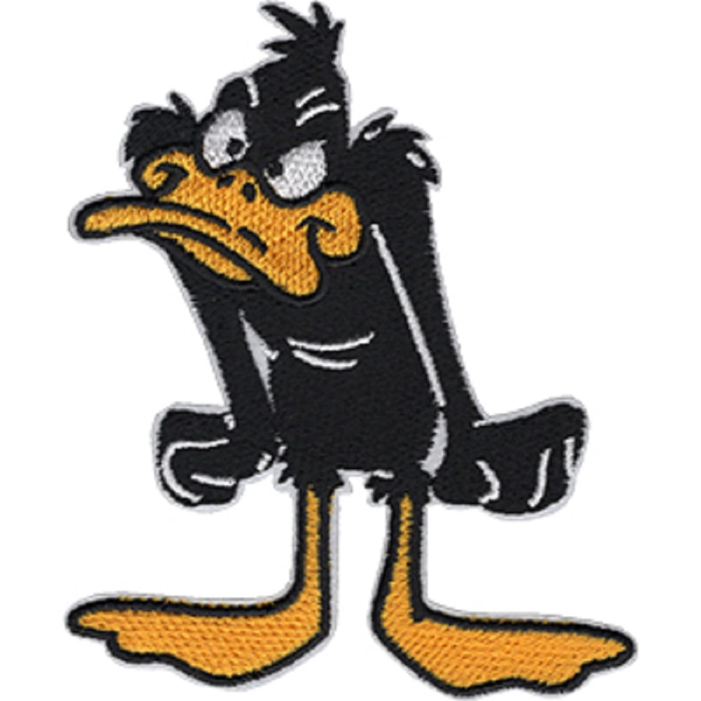LOONEY TUNES DAFFY ANGRY PATCH - Looney Tunes Daffy Duck Angry Embroidered Artwork Iron Sew-On PATCH - 3' x 3.75'