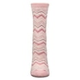 thumbnail image 3 of MeMoi Women's Zig Zag Stripes Aloe Infused Crew Socks - Womens - Female, 9-11, Blush, 3 of 6