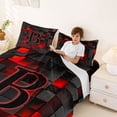 thumbnail image 3 of Erosebridal Personalized Initial B Bed Sheets 4pcs For Teens Adults,Boys Girls Geometric Plaid King Sheets, 3 of 5