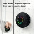thumbnail image 2 of Mini Bluetooth Shower Speaker with LED light, Portable Waterproof Hands-Free Speakerphone, Rechargeable Wireless Stereo Speakers for Beach, Shower & Home (Black), 2 of 15