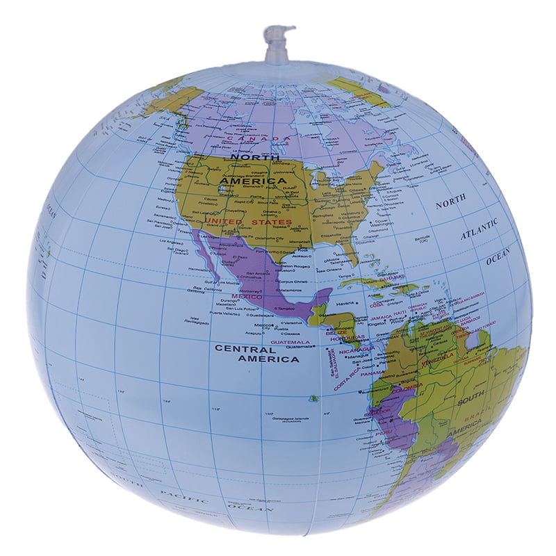 40CM Inflatable World Globe Teach Education Geography Map Toy Kid Beach B mi Wn 