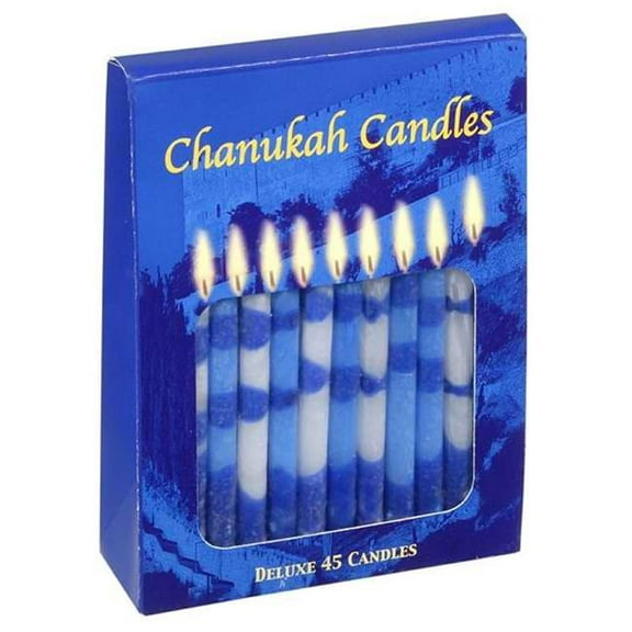 Holy Land Gifts 8265 Candle Chanukah Candles Blue White 4 In.