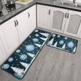 thumbnail image 3 of Kitchen Rug Set of 2 Absobent Christmas Kitchen Mats for Floor,Winter Snowflake Ball Christmas Pine Tree Kitchen Floor Mat for Bathroom,Room Cook (47x17+30x17 Inches), 3 of 7