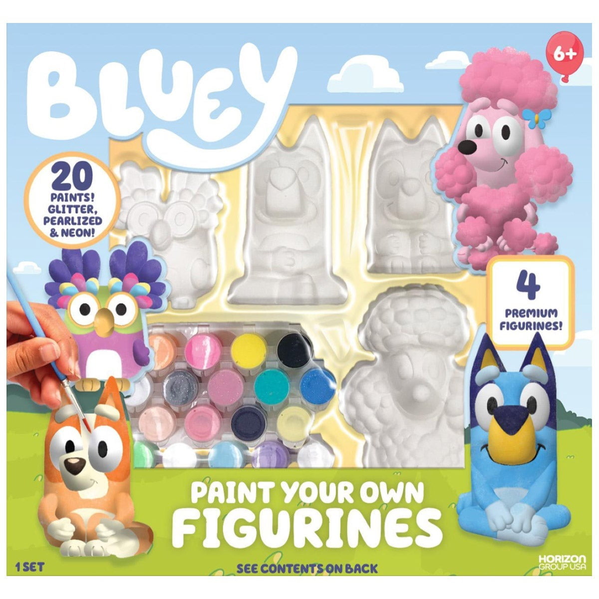 Paint Your Own Figurines, 1 Set of 4 Figurines (Bluey)