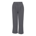 thumbnail image 4 of Endives Women's Casual Pants Full Length Loose Pants High Elastic Waist Wide Leg Dress Pants With Pockets, 4 of 8
