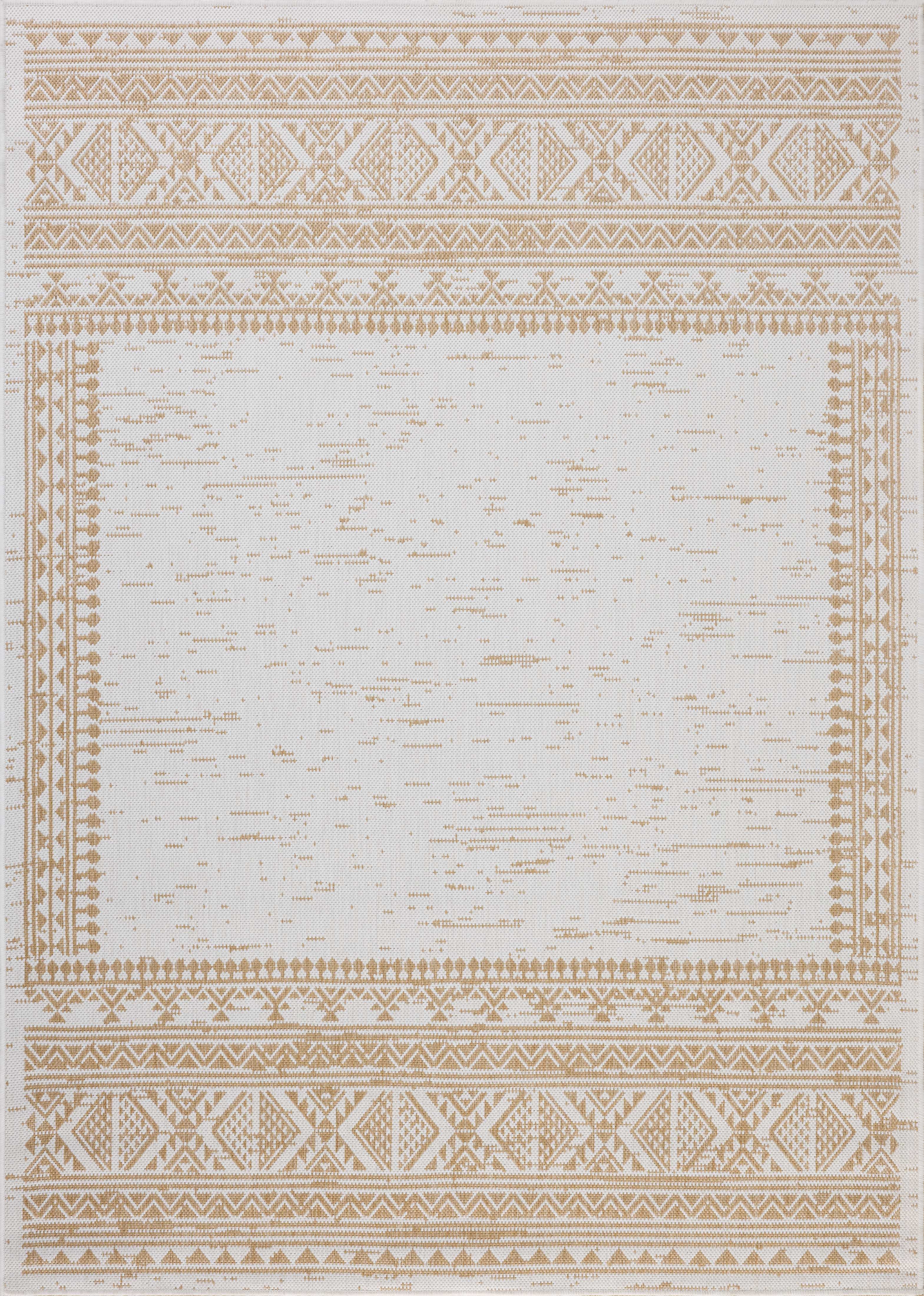 Indoor Outdoor Rug 8x10, Reversible, Loloi Easton Ivory / Wheat (7'10" x 10')