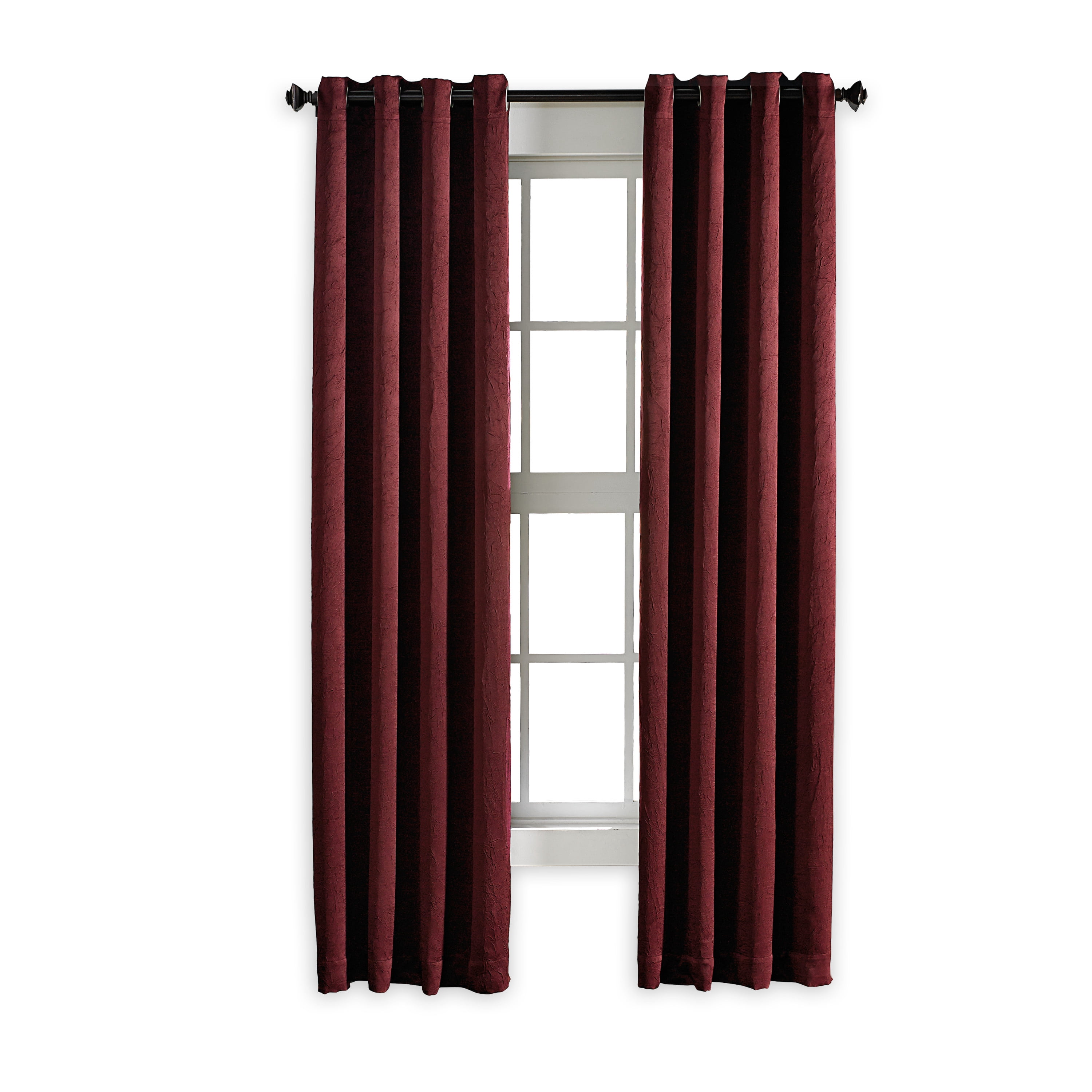 Curtainworks Lenox Grommet Curtain 50" x 144", Wine, Adult