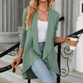 thumbnail image 1 of Cárdigan Ligero Cárdigan ligero para mujer Estilo informal Cárdigan de verano Traje de vacaciones irregular Cgtredaw Verde S para Mujer, 1 of 1