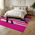 thumbnail image 3 of ODIKA Leopard Print Pink Zebra Stripe Patchwork Abstract Diagonal Geometric for Dining Room, Under Table, Office, Non-Slip Chair-Friendly Floor, 3 of 7