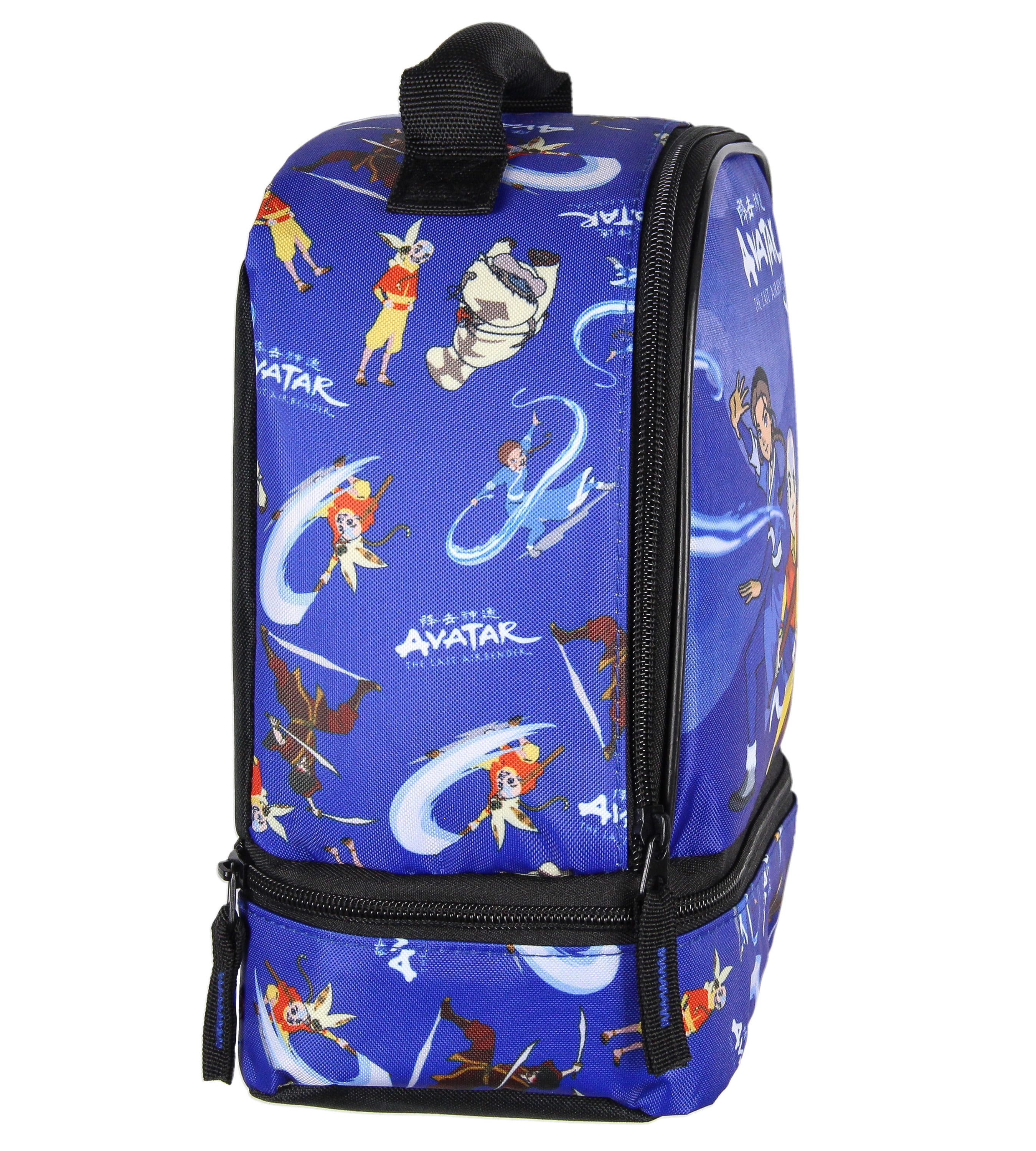 Nickelodeon Avatar The Last Airbender Character Aang Katara Sokka Zuko Cartoon Dual Compartment Lunch Box Bag 9"