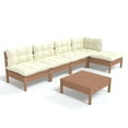 thumbnail image 3 of vidaXL Solid Pinewood Patio Lounge Set 6 Piece with Cushions Multi Colors, 3 of 4