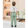 thumbnail image 3 of ZOEREA Boys Clothes Formal Suit Gentleman Wedding Outfit Short Sleeve Shirt with Bow Tie and Suspender Pants 2-10 Years, 3 of 7